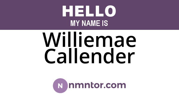 Williemae Callender