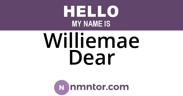 Williemae Dear