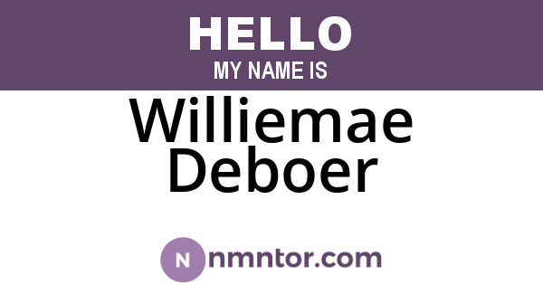 Williemae Deboer