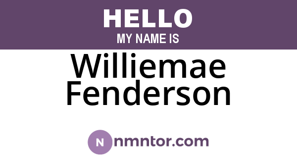 Williemae Fenderson