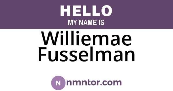 Williemae Fusselman