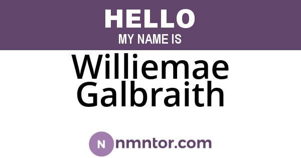 Williemae Galbraith