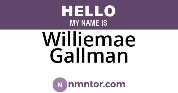 Williemae Gallman