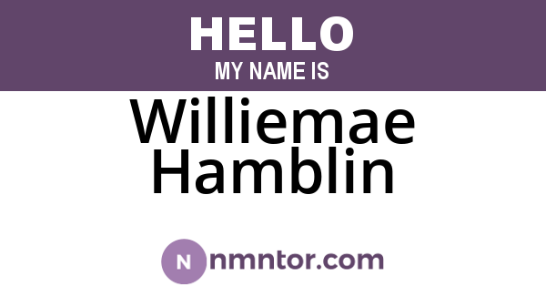 Williemae Hamblin