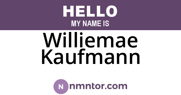 Williemae Kaufmann