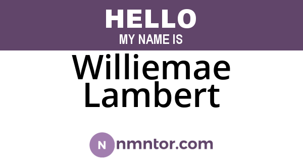 Williemae Lambert