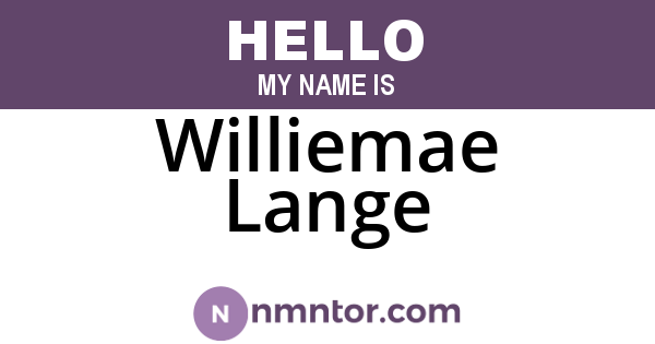 Williemae Lange