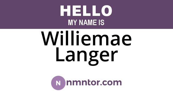 Williemae Langer