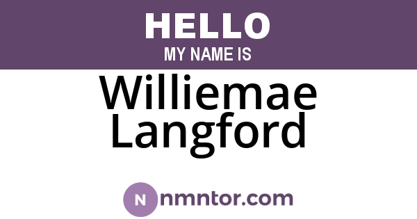 Williemae Langford