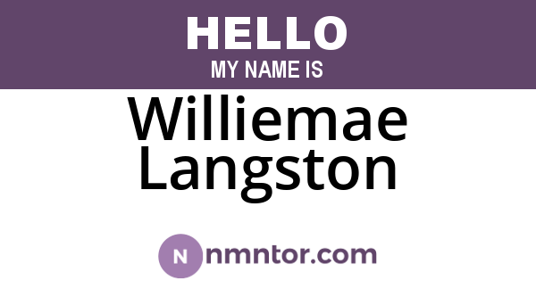 Williemae Langston
