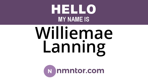 Williemae Lanning