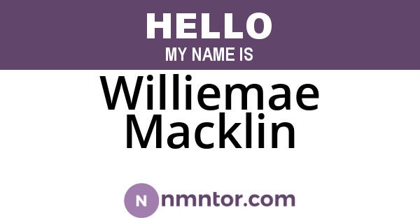 Williemae Macklin