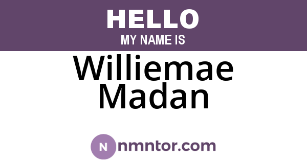 Williemae Madan