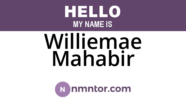 Williemae Mahabir