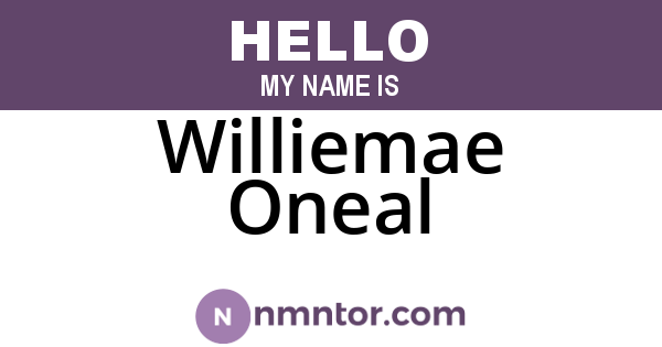 Williemae Oneal