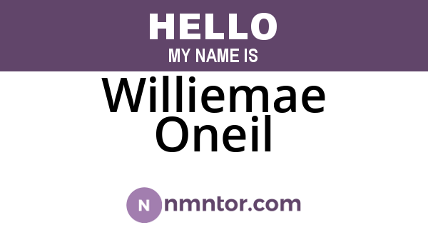 Williemae Oneil
