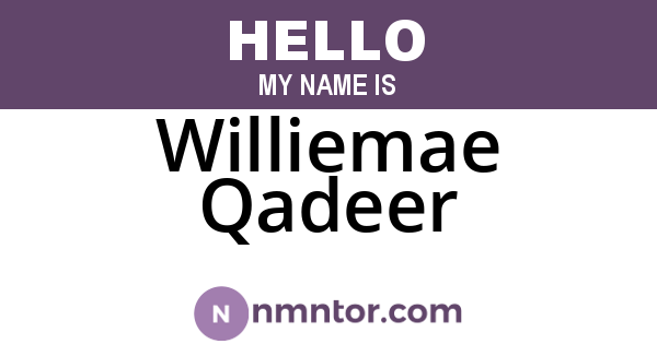 Williemae Qadeer