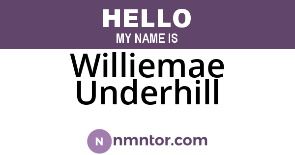 Williemae Underhill
