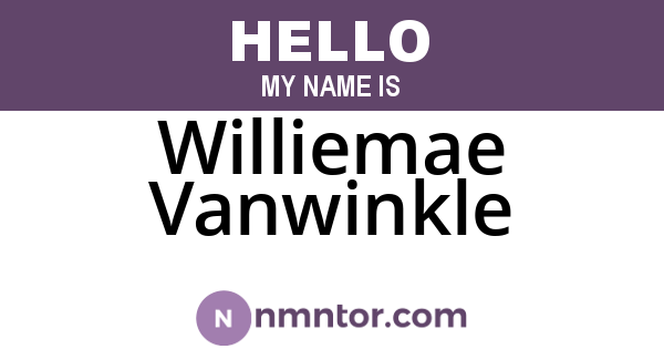 Williemae Vanwinkle