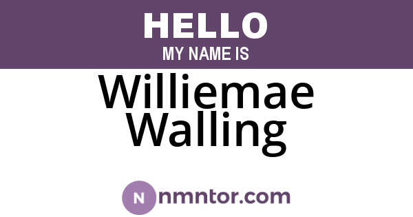 Williemae Walling