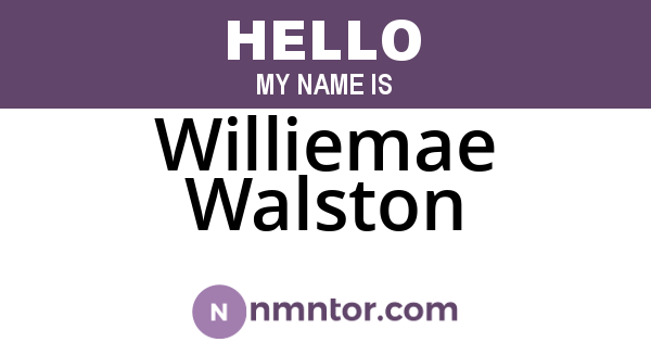 Williemae Walston