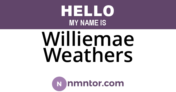 Williemae Weathers