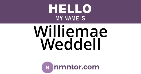 Williemae Weddell