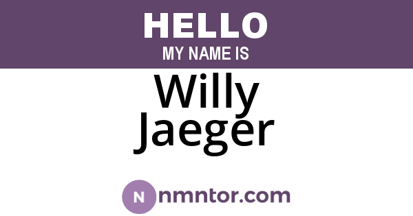Willy Jaeger