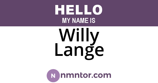 Willy Lange