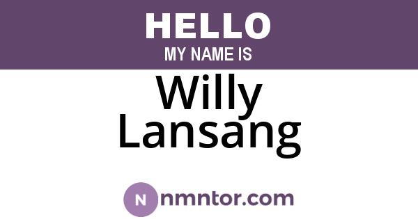 Willy Lansang