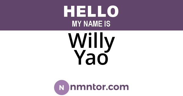 Willy Yao