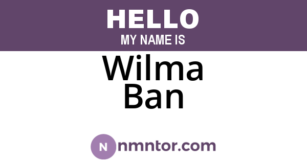 Wilma Ban