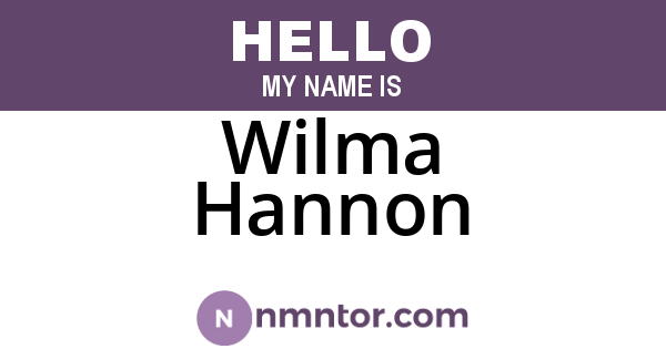 Wilma Hannon