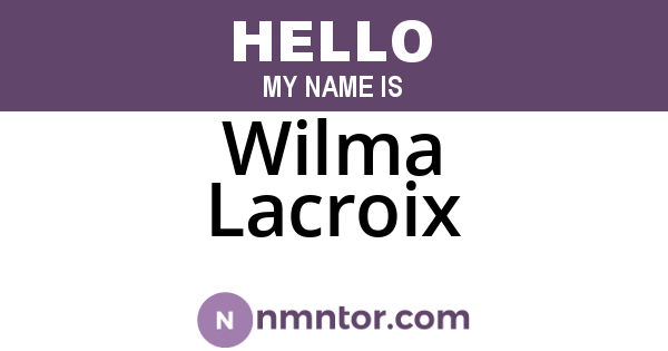 Wilma Lacroix