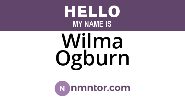 Wilma Ogburn