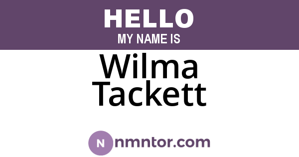 Wilma Tackett