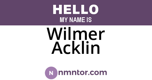 Wilmer Acklin