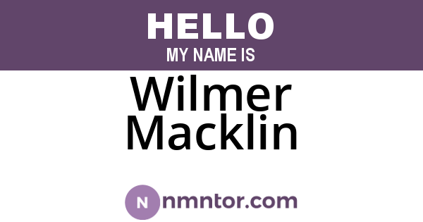 Wilmer Macklin