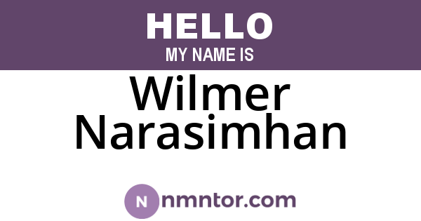 Wilmer Narasimhan