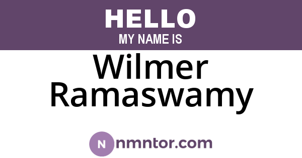 Wilmer Ramaswamy