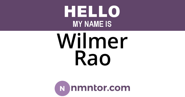 Wilmer Rao