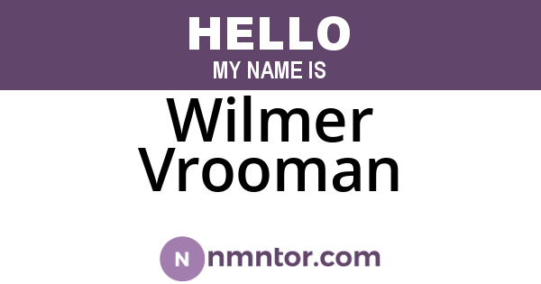 Wilmer Vrooman
