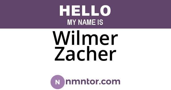 Wilmer Zacher