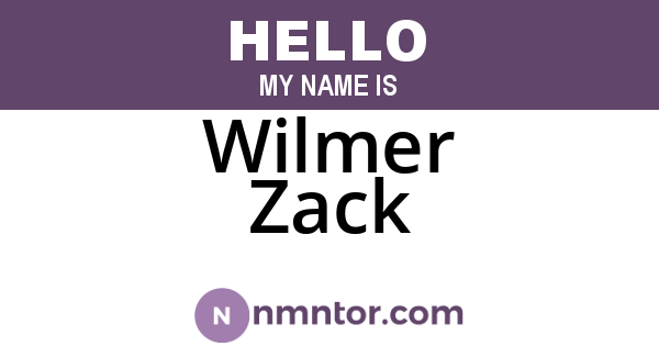 Wilmer Zack