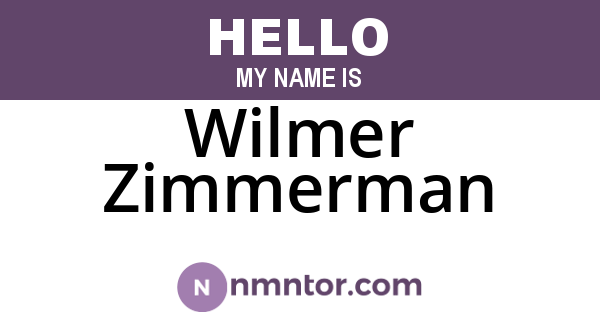Wilmer Zimmerman