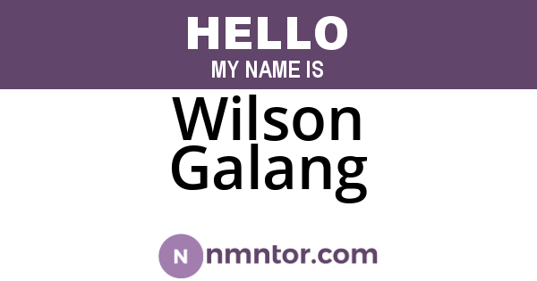 Wilson Galang