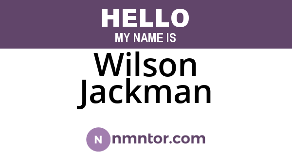Wilson Jackman