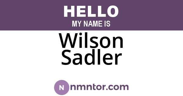 Wilson Sadler