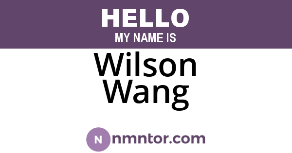 Wilson Wang