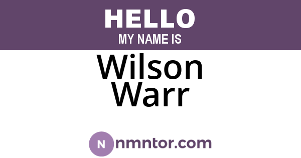 Wilson Warr